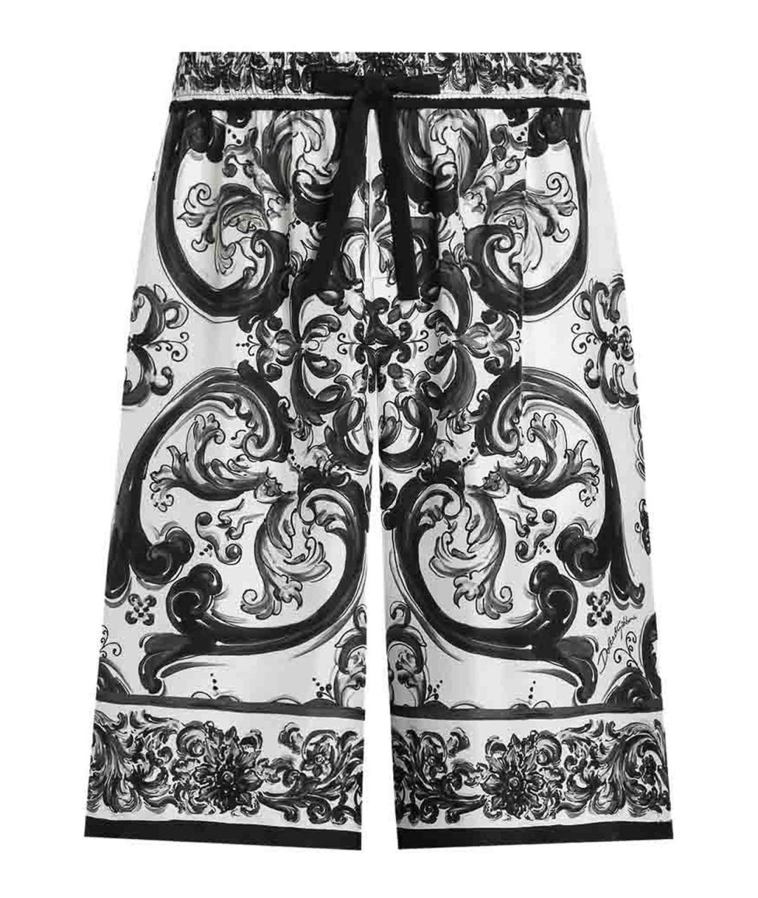 DOLCE&GABBANA Белые шелковые повседневные брюки, фото 1