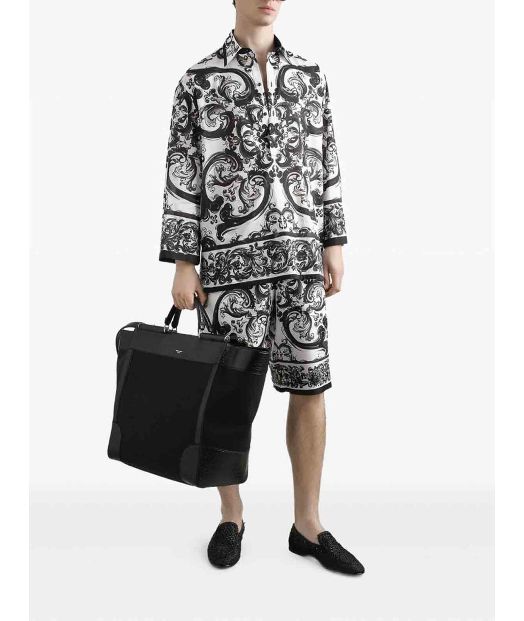 DOLCE&GABBANA Белые шелковые повседневные брюки, фото 2