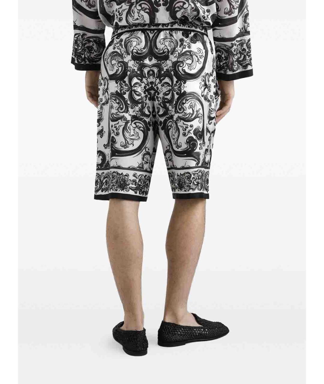 DOLCE&GABBANA Белые шелковые повседневные брюки, фото 4