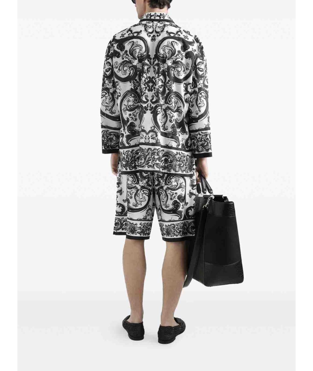 DOLCE&GABBANA Белые шелковые повседневные брюки, фото 3