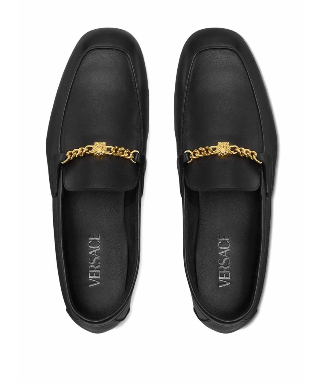 VERSACE Черные кожаные лоферы, фото 2
