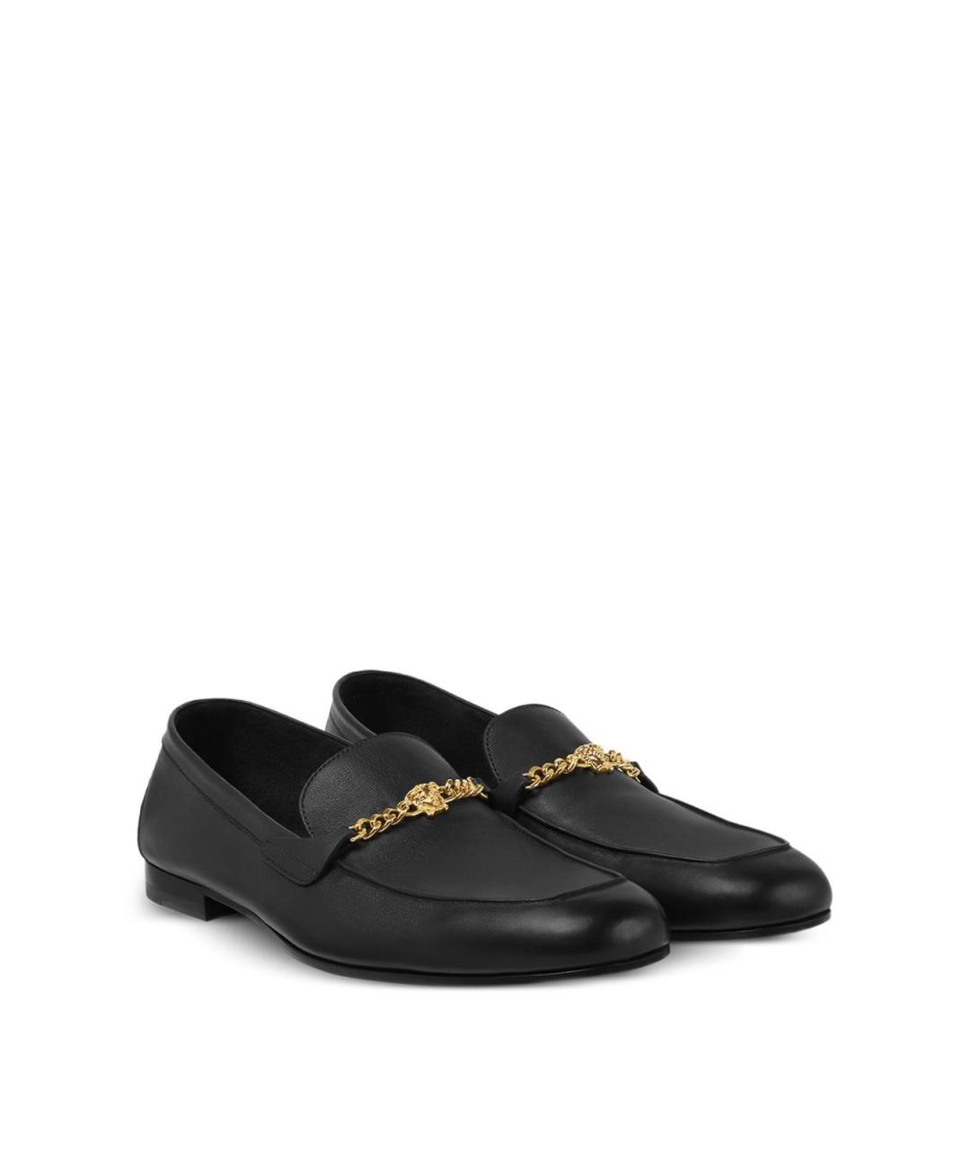 VERSACE Черные кожаные лоферы, фото 5
