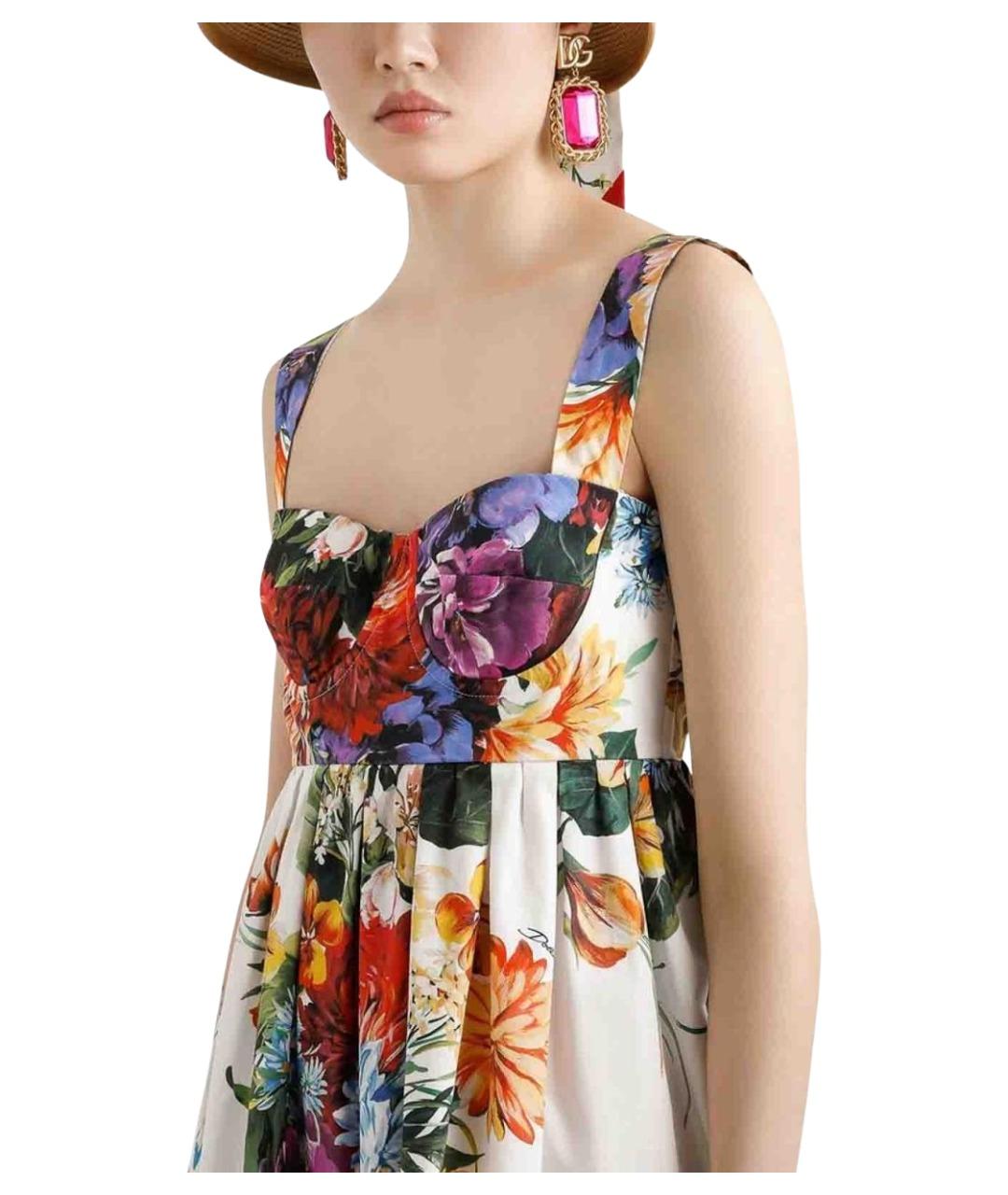DOLCE&GABBANA Мульти хлопковое повседневное платье, фото 4
