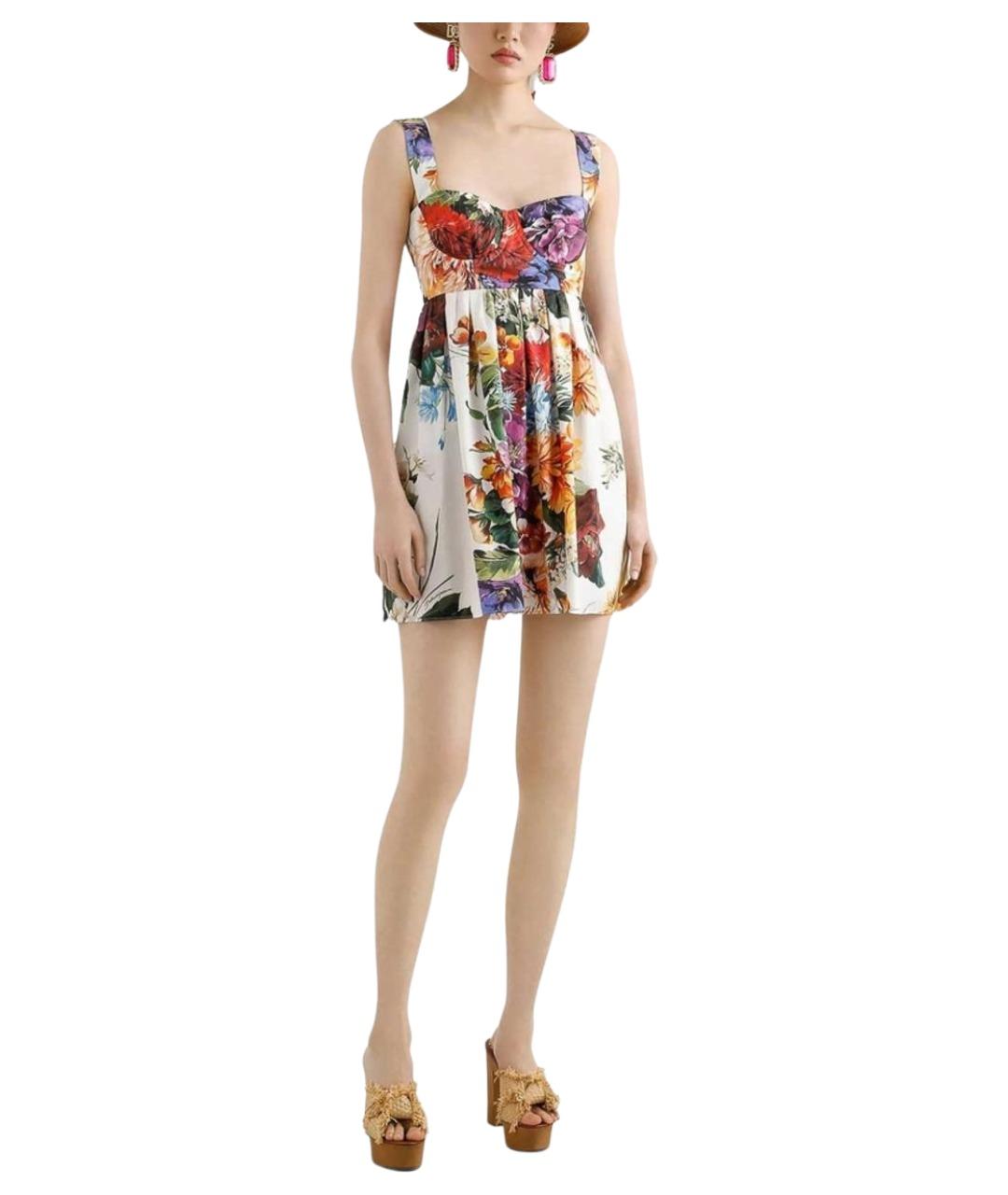 DOLCE&GABBANA Мульти хлопковое повседневное платье, фото 3