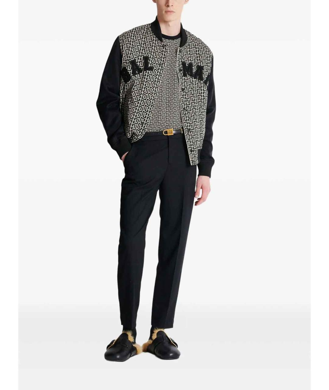 BALMAIN Черная хлопковая футболка, фото 2