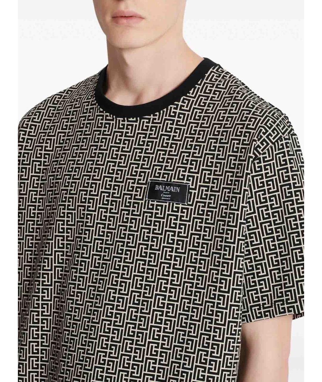 BALMAIN Черная хлопковая футболка, фото 6