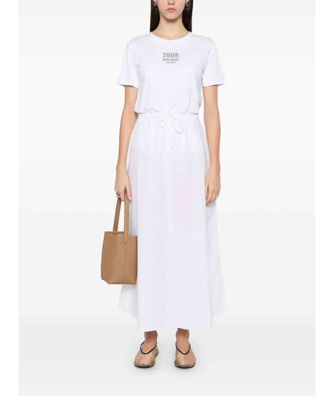 'S MAX MARA Белая хлопковая футболка, фото 4
