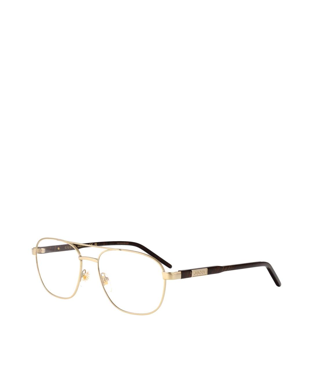 GUCCI Золотые металлические солнцезащитные очки, фото 2