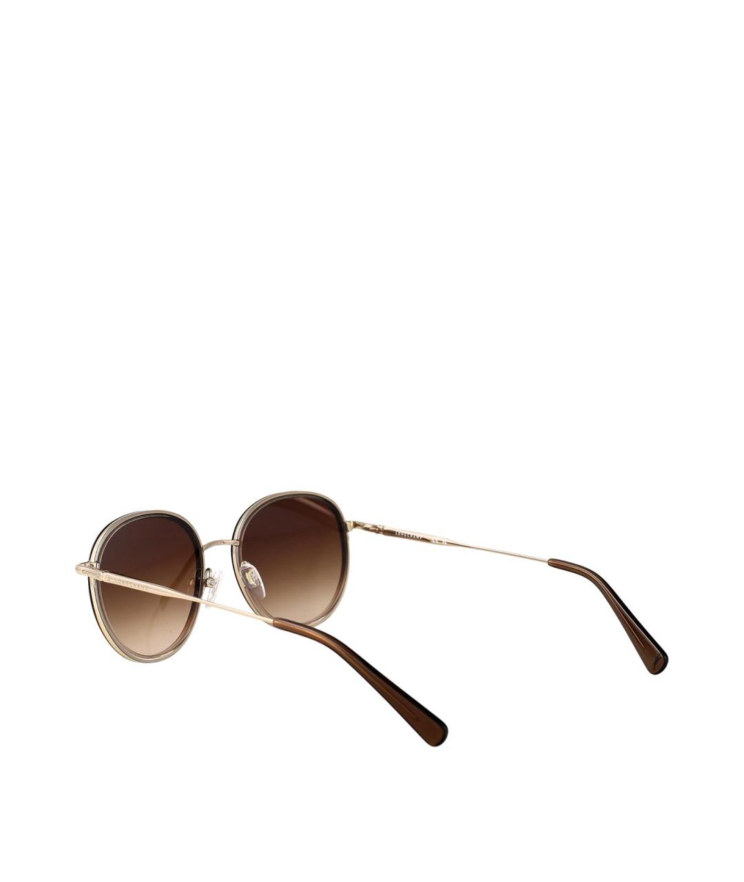 LONGCHAMP Золотые металлические солнцезащитные очки, фото 4