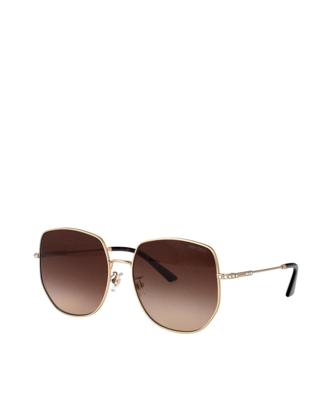 JIMMY CHOO Золотые металлические солнцезащитные очки, фото 2