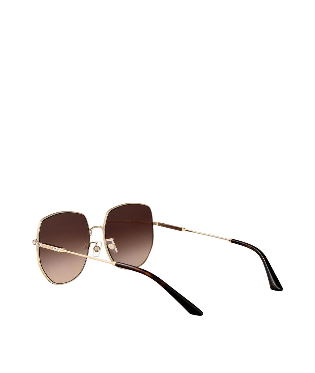 JIMMY CHOO Золотые металлические солнцезащитные очки, фото 4