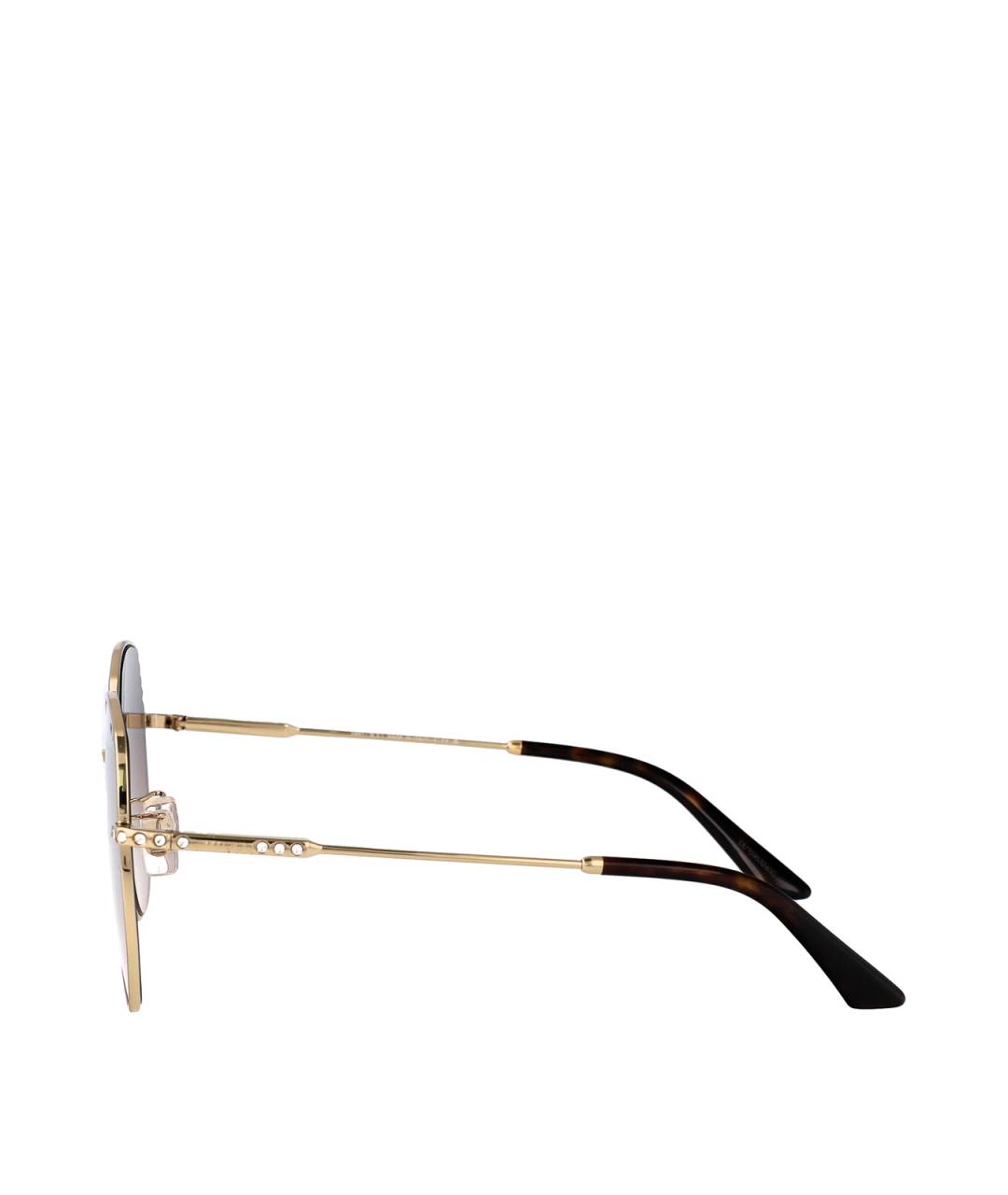 JIMMY CHOO Золотые металлические солнцезащитные очки, фото 3