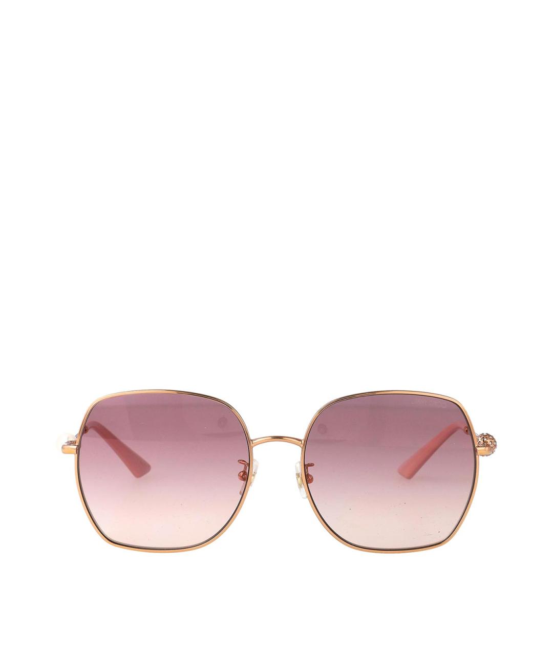 JIMMY CHOO Золотые металлические солнцезащитные очки, фото 1