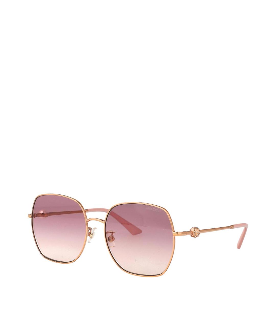 JIMMY CHOO Золотые металлические солнцезащитные очки, фото 2
