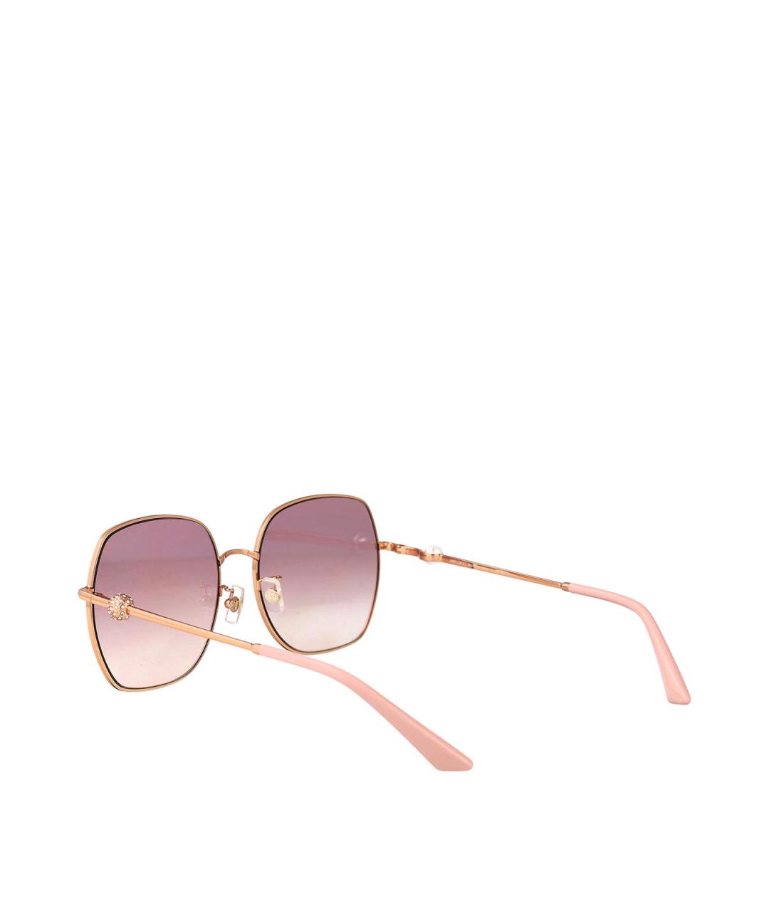 JIMMY CHOO Золотые металлические солнцезащитные очки, фото 4