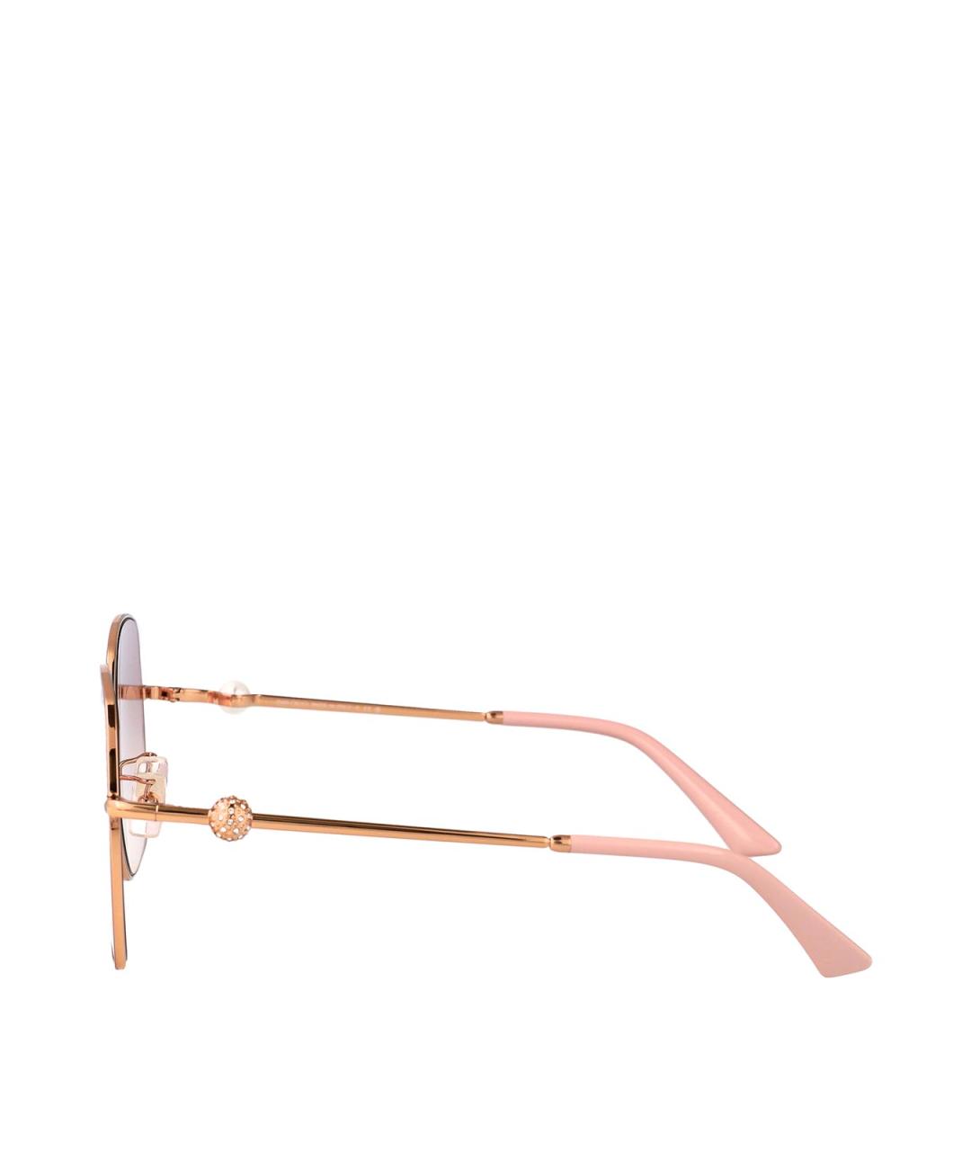 JIMMY CHOO Золотые металлические солнцезащитные очки, фото 3