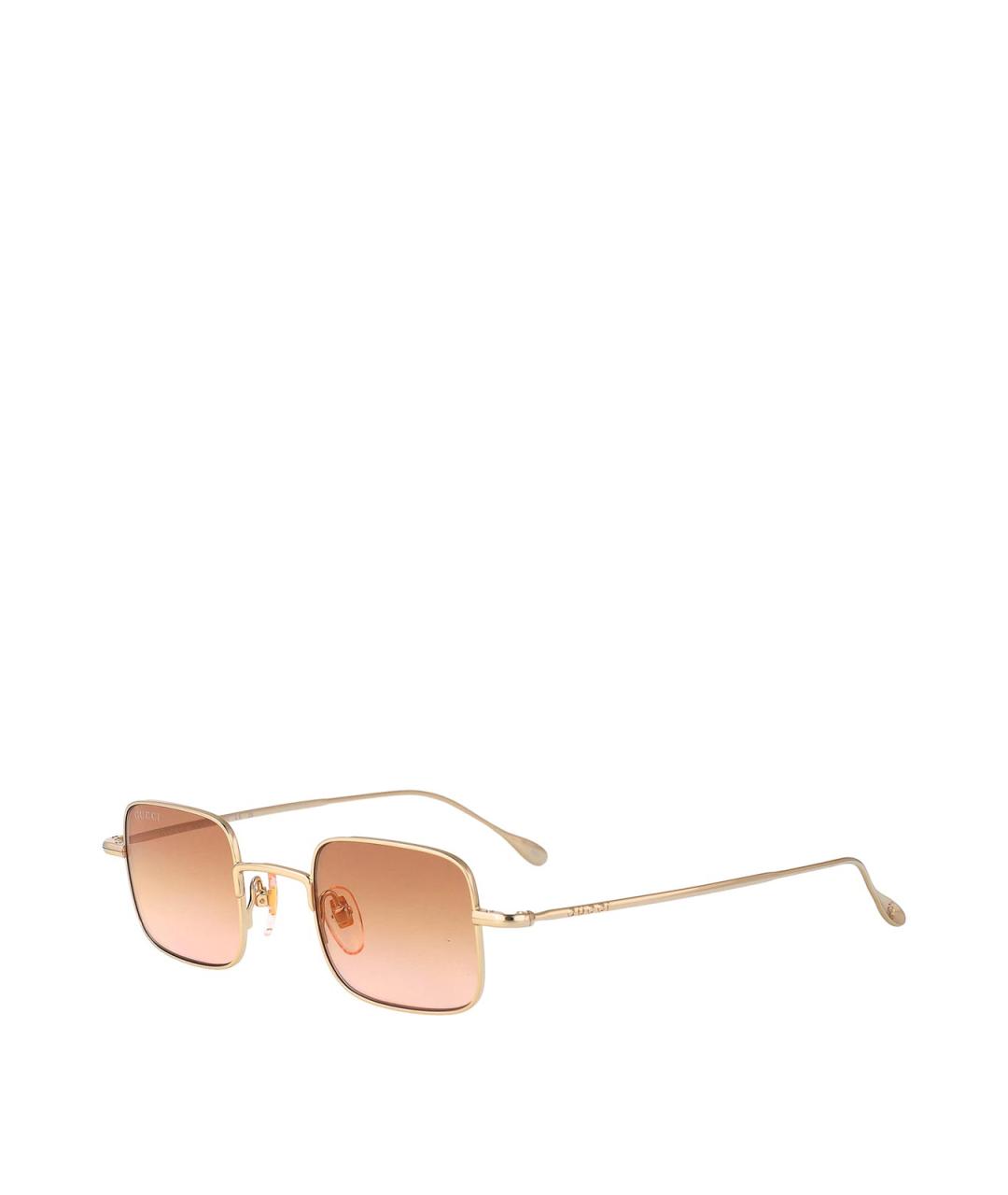 GUCCI Золотые металлические солнцезащитные очки, фото 2