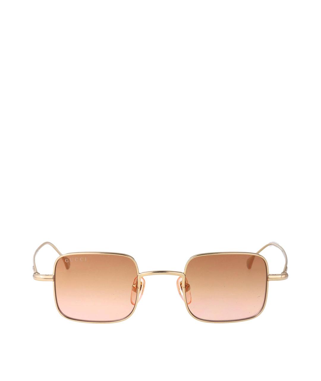 GUCCI Золотые металлические солнцезащитные очки, фото 1