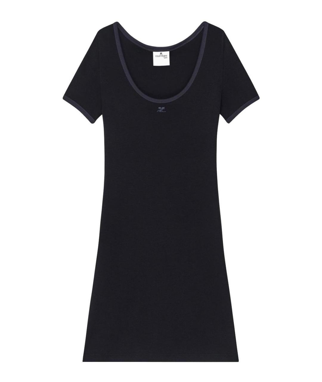 COURREGES Черное хлопковое повседневное платье, фото 1