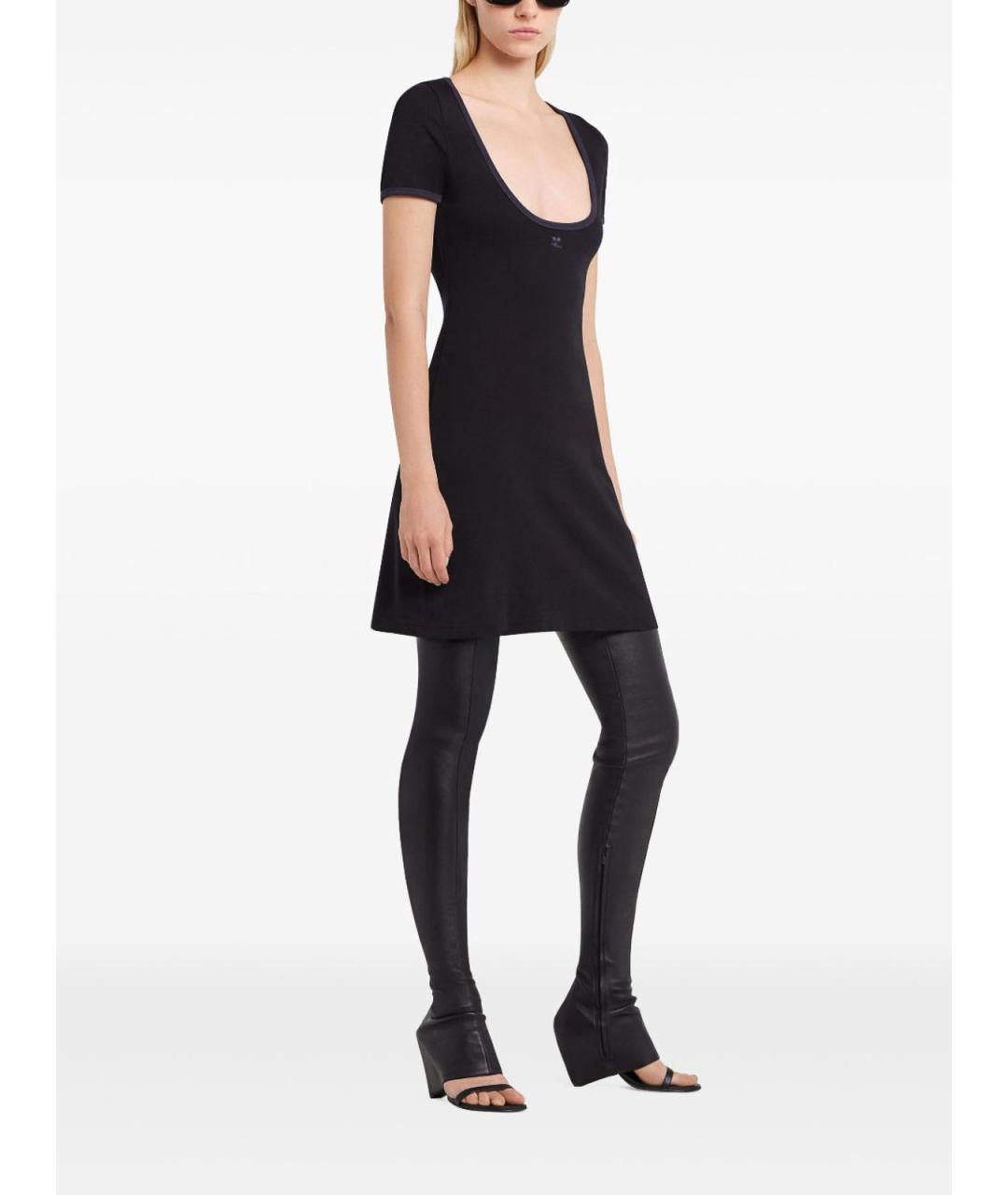 COURREGES Черное хлопковое повседневное платье, фото 3