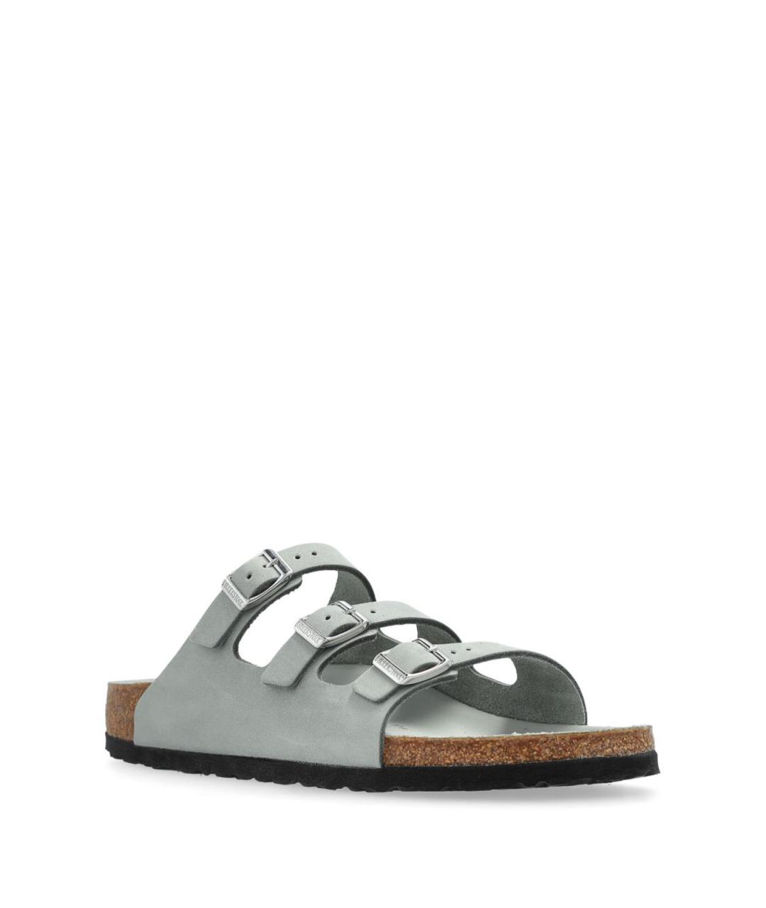 BIRKENSTOCK Зеленые кожаные балетки, фото 6