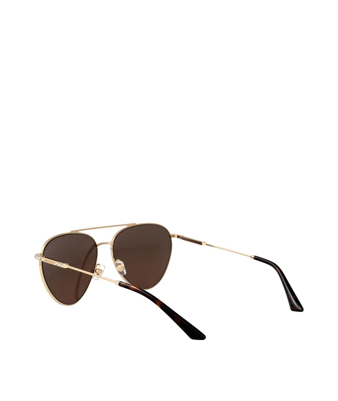 JIMMY CHOO Золотые металлические солнцезащитные очки, фото 4