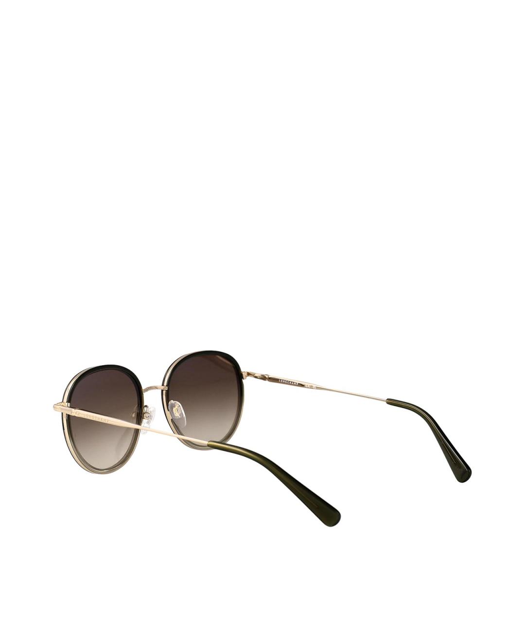 LONGCHAMP Золотые металлические солнцезащитные очки, фото 4