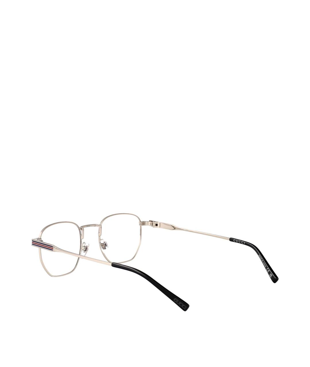 GUCCI Серебряные металлические солнцезащитные очки, фото 4