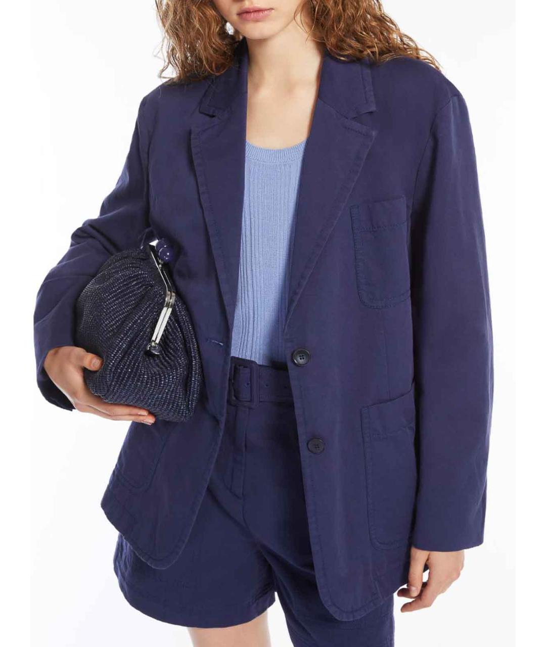 WEEKEND MAX MARA Синяя хлопковая куртка, фото 3
