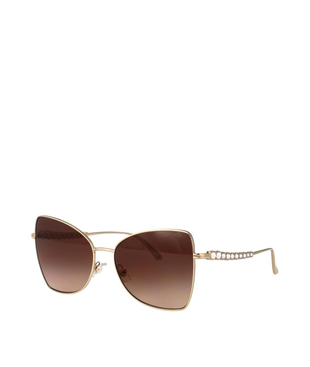 JIMMY CHOO Золотые металлические солнцезащитные очки, фото 2