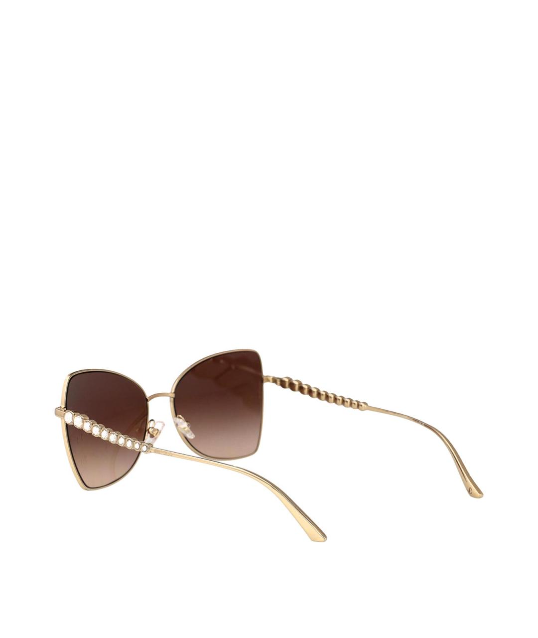 JIMMY CHOO Золотые металлические солнцезащитные очки, фото 4