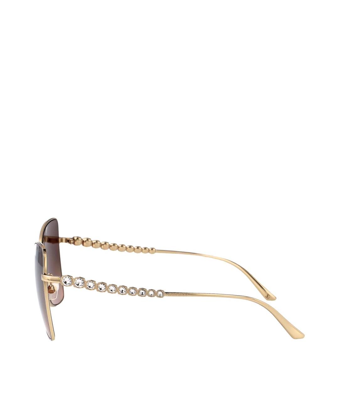 JIMMY CHOO Золотые металлические солнцезащитные очки, фото 3