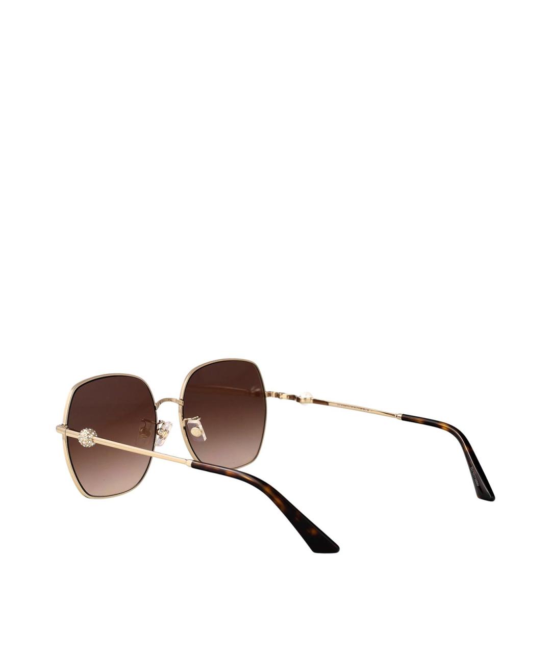 JIMMY CHOO Золотые металлические солнцезащитные очки, фото 4