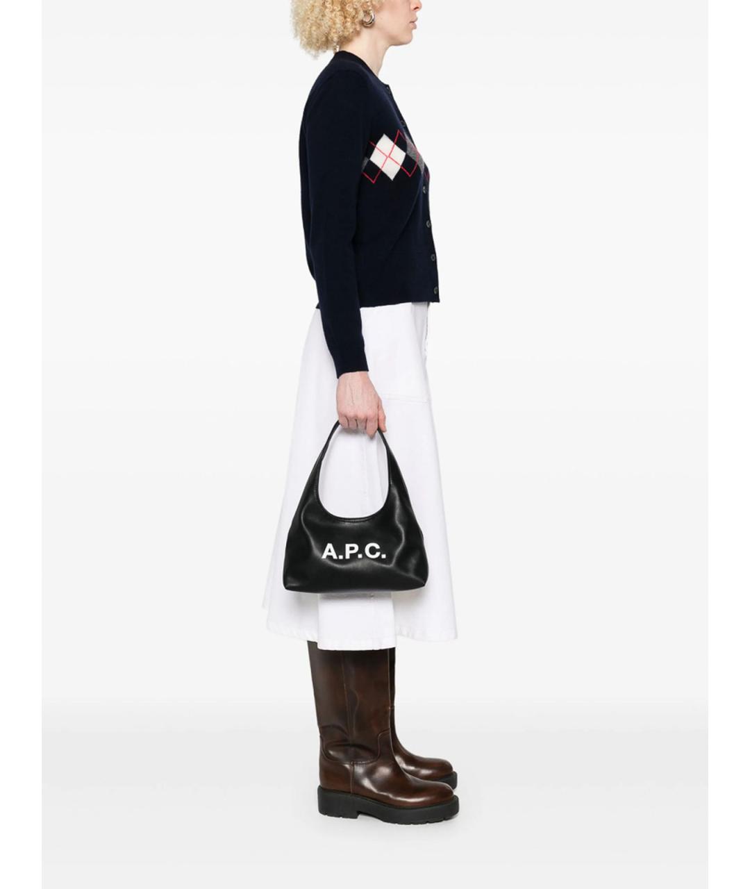 A.P.C. Черная сумка с короткими ручками из искусственной кожи, фото 4