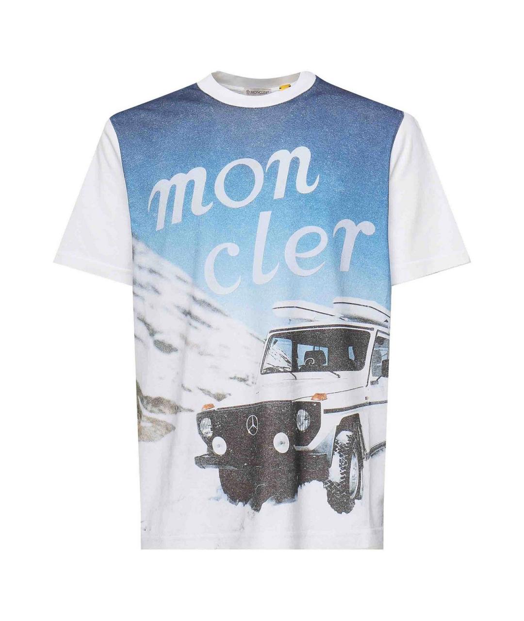 MONCLER Белая хлопковая футболка, фото 1