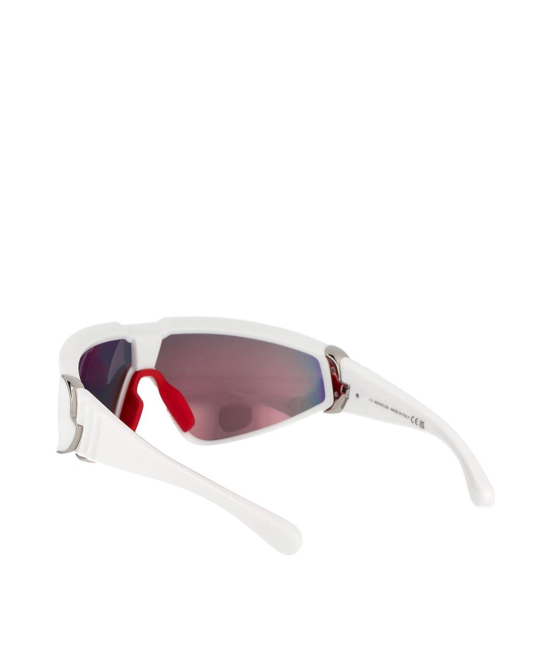MONCLER Белые пластиковые солнцезащитные очки, фото 4