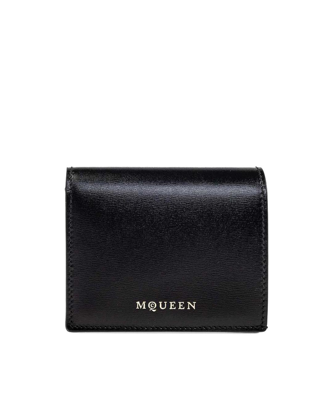 ALEXANDER MCQUEEN Черный кожаный кошелек, фото 1