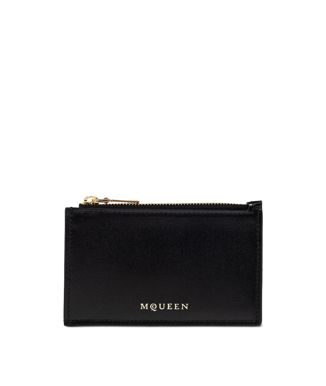 ALEXANDER MCQUEEN Черный кожаный кошелек, фото 1