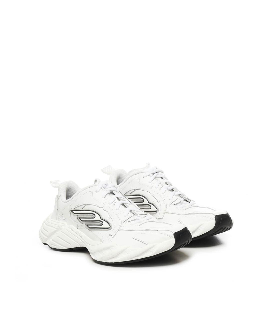 BALENCIAGA Белые кожаные низкие кроссовки / кеды, фото 2