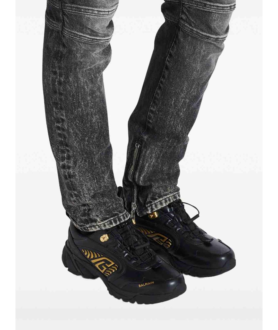 BALMAIN Черные резиновые низкие кроссовки / кеды, фото 3