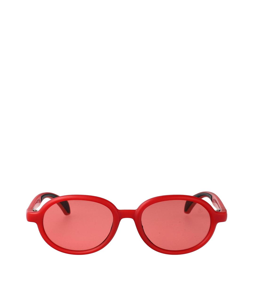 MONCLER Красные пластиковые солнцезащитные очки, фото 1