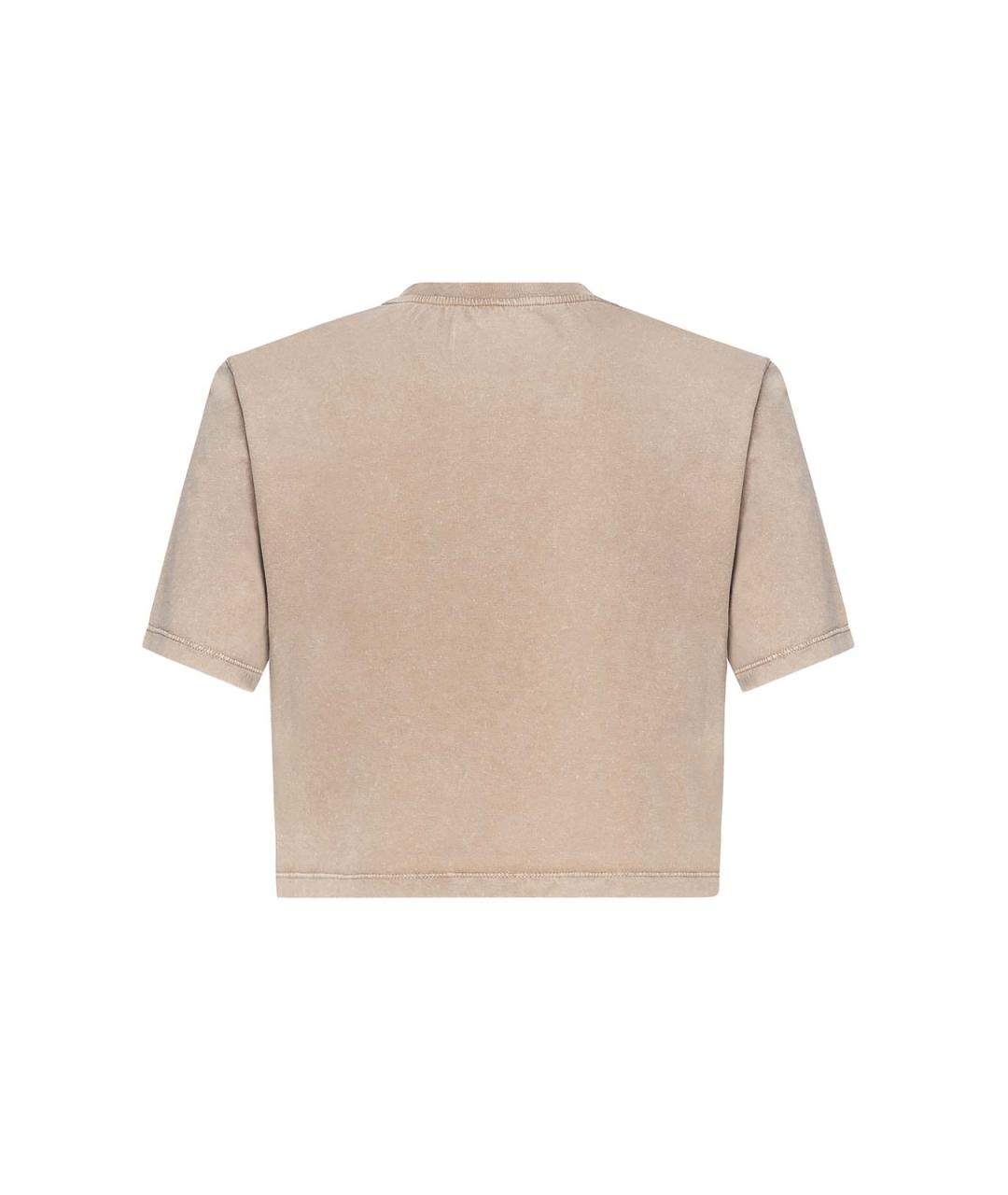 FENDI Бежевая хлопковая футболка, фото 3