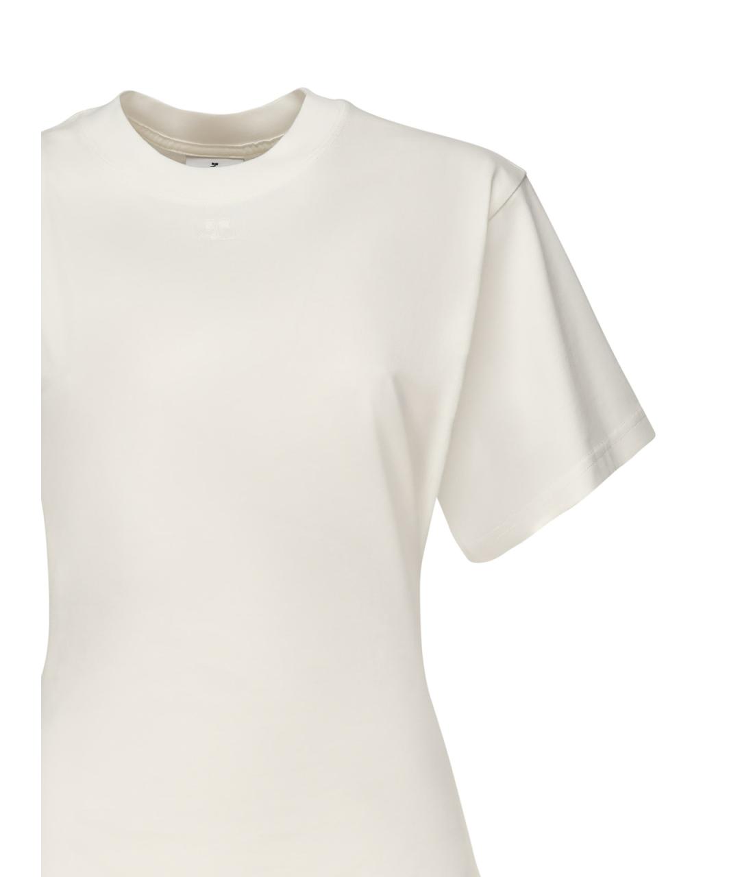 COURREGES Белая хлопковая футболка, фото 2
