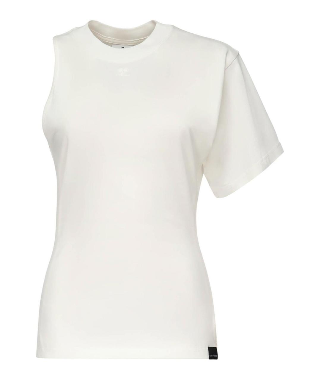 COURREGES Белая хлопковая футболка, фото 1
