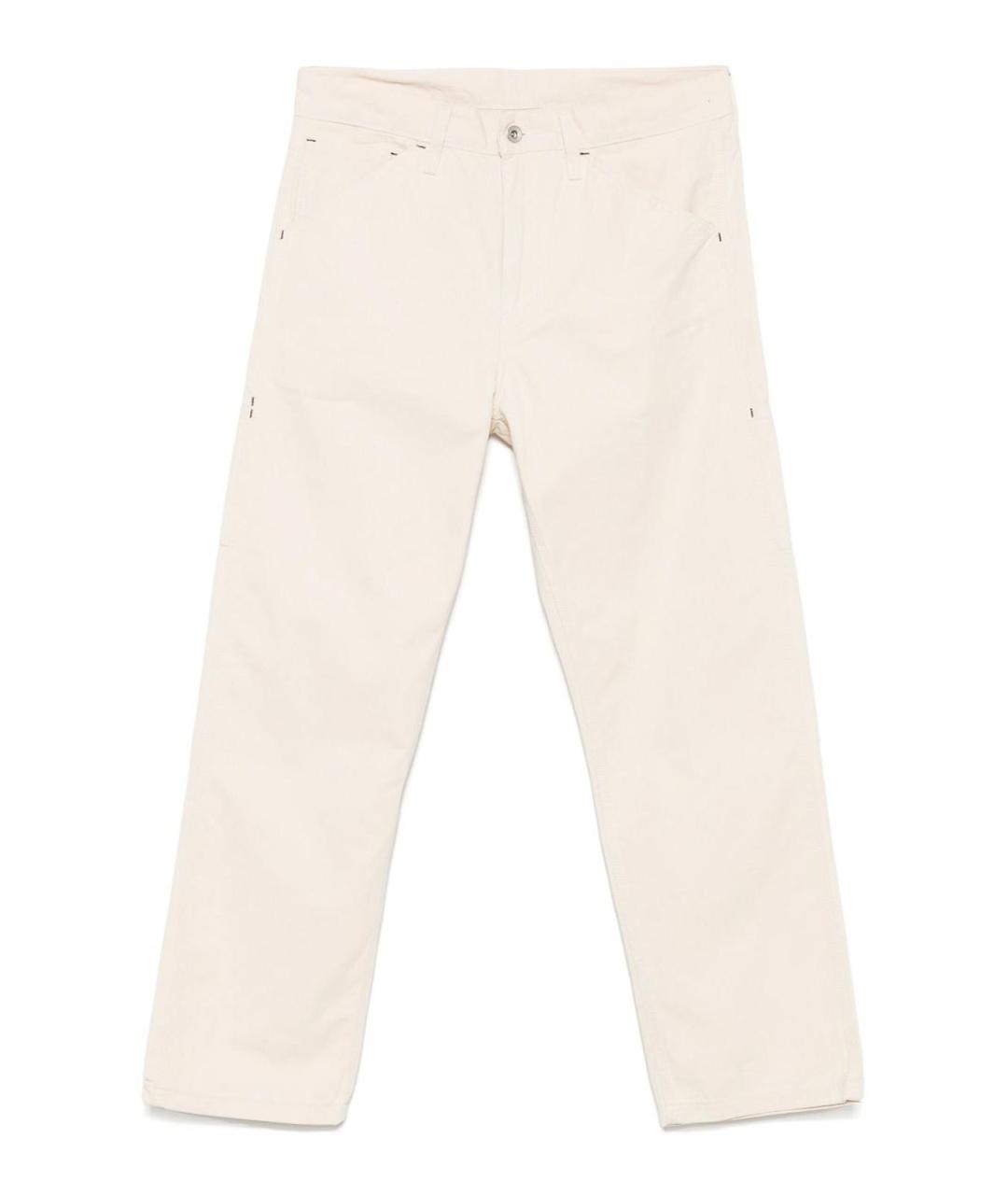 LEVI'S Бежевые хлопковые прямые джинсы, фото 1