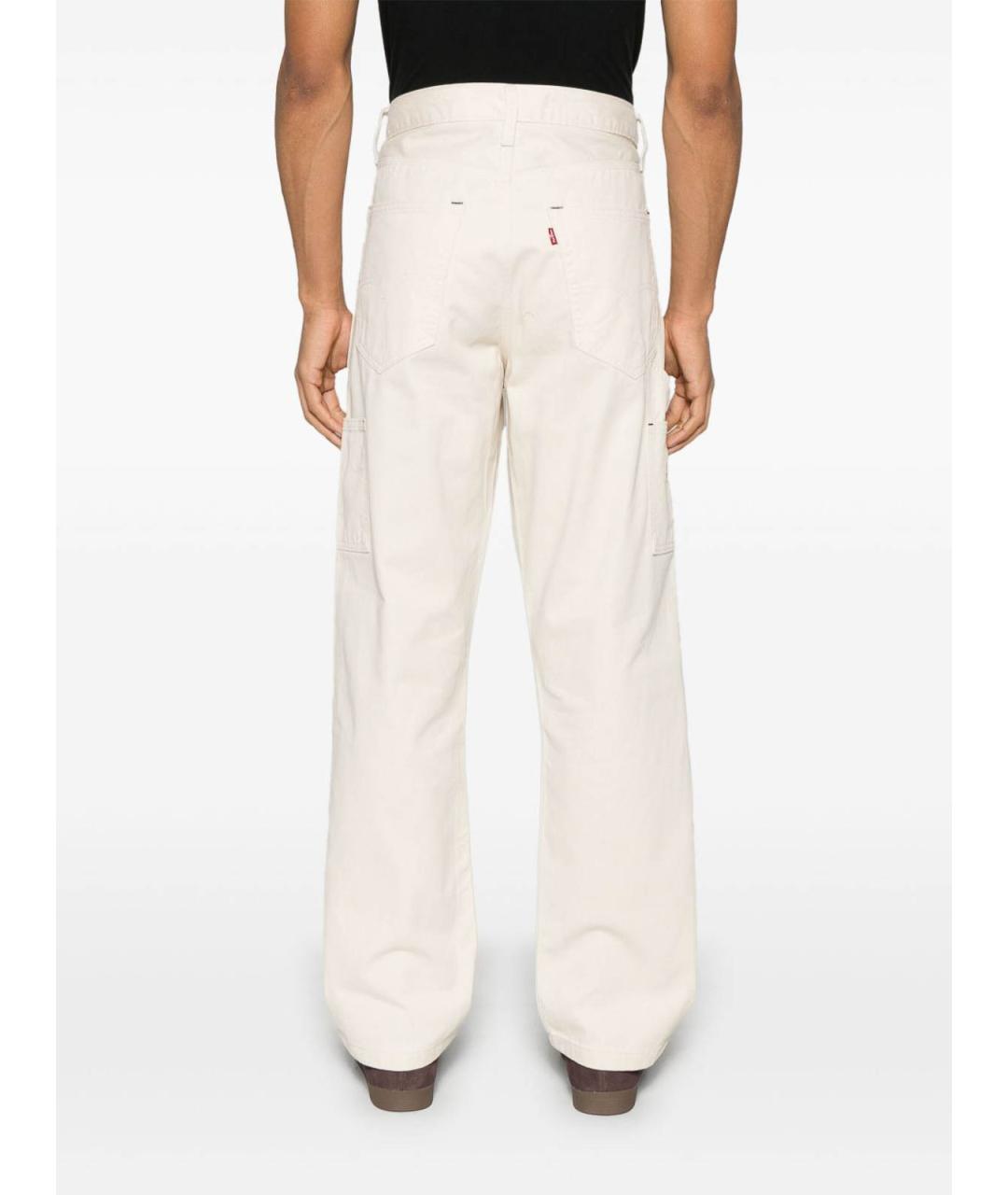 LEVI'S Бежевые хлопковые прямые джинсы, фото 3