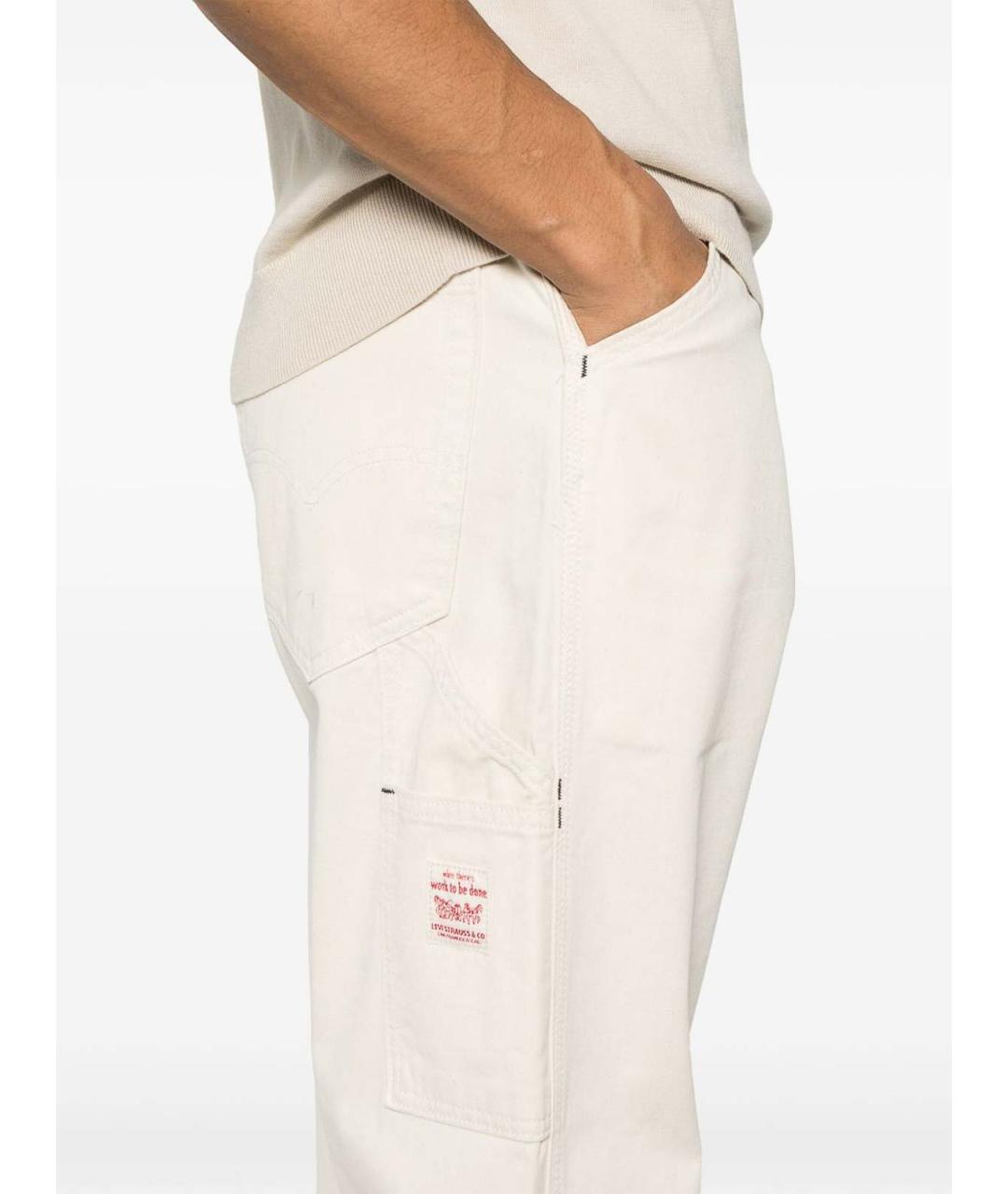 LEVI'S Бежевые хлопковые прямые джинсы, фото 5