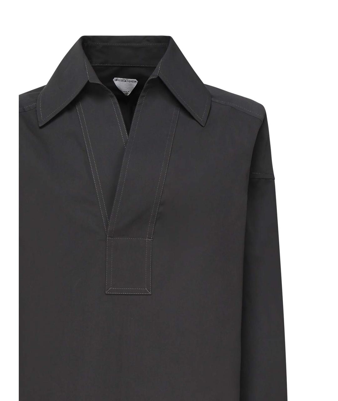 BOTTEGA VENETA Серая хлопковая рубашка, фото 2