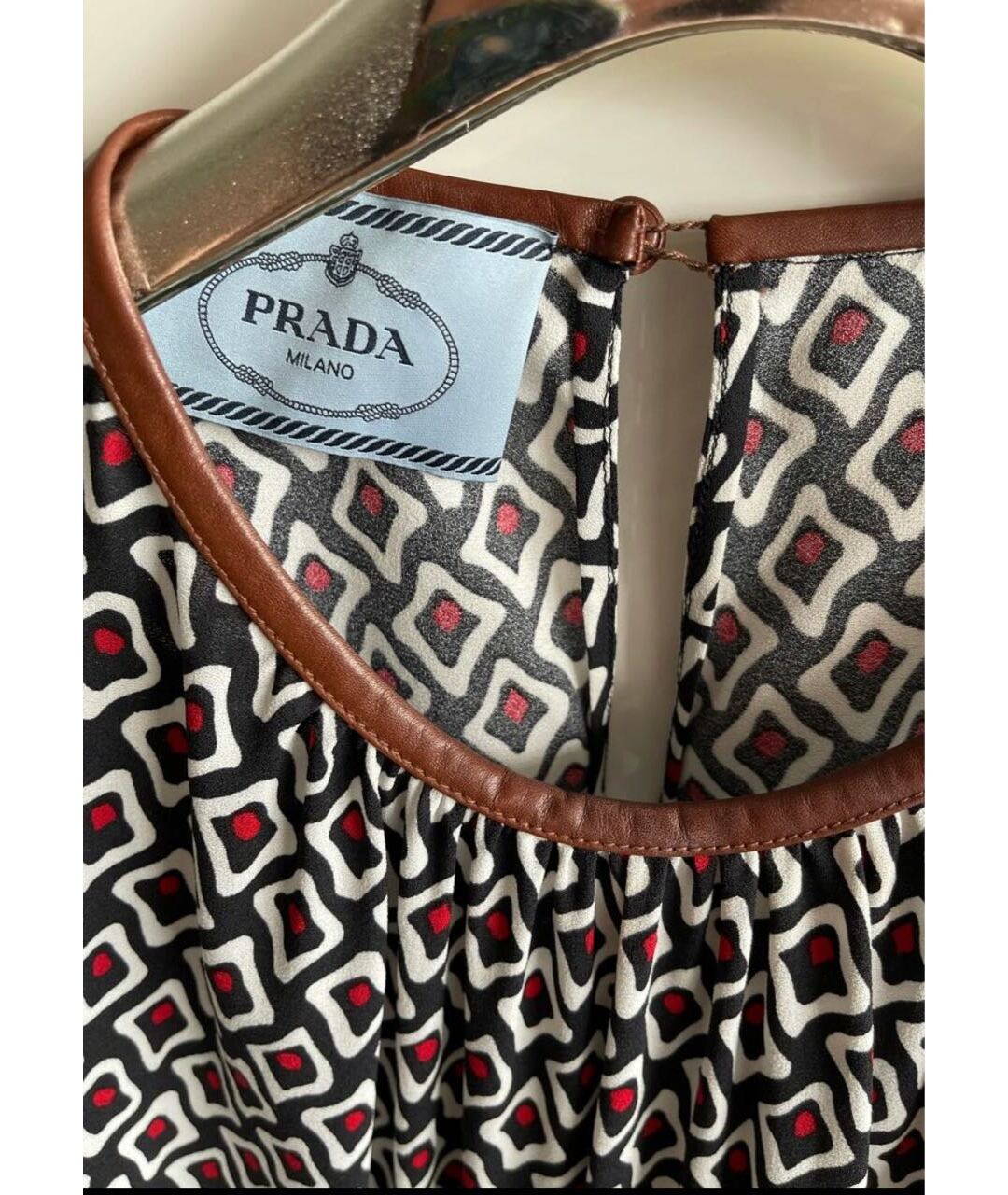 PRADA Мульти шифоновое повседневное платье, фото 3