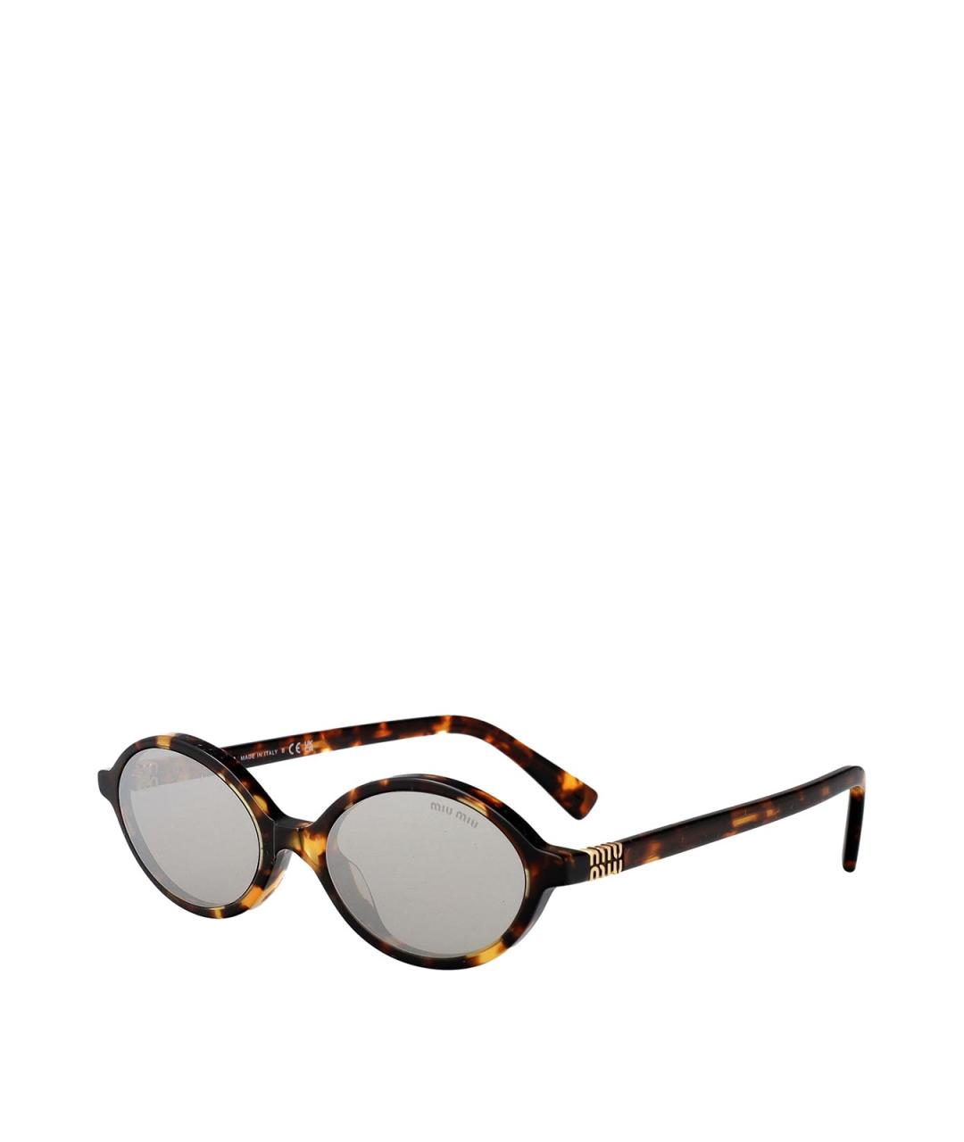MIU MIU Коричневые пластиковые солнцезащитные очки, фото 2